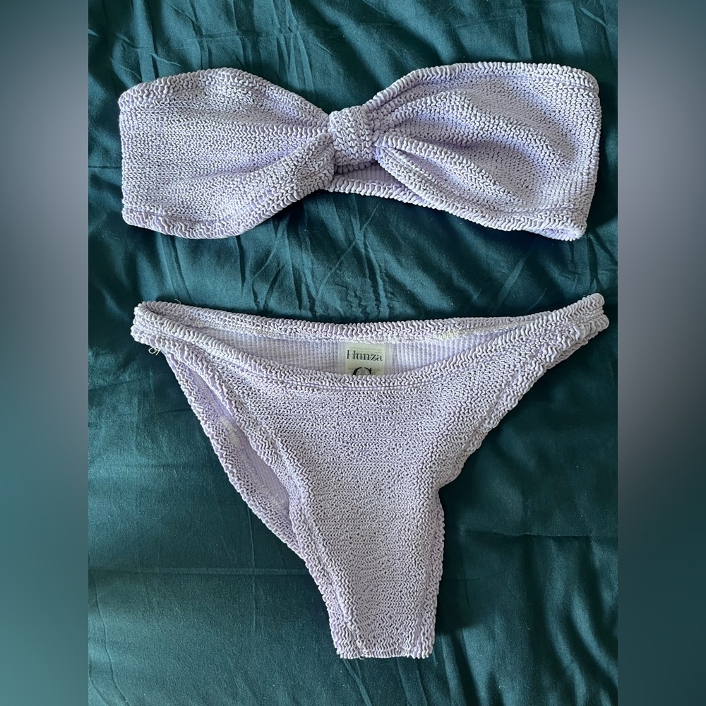 Hunza G Bandeau Bikini Purple OS